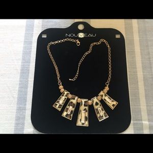 Fashion Gold-Tone Necklace w/Leopard &Faux-Crystal Pendants by Noveau - NIP